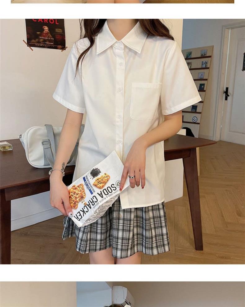 Original Short Sleeve White JK Uniform Shirt with Pointed Collar