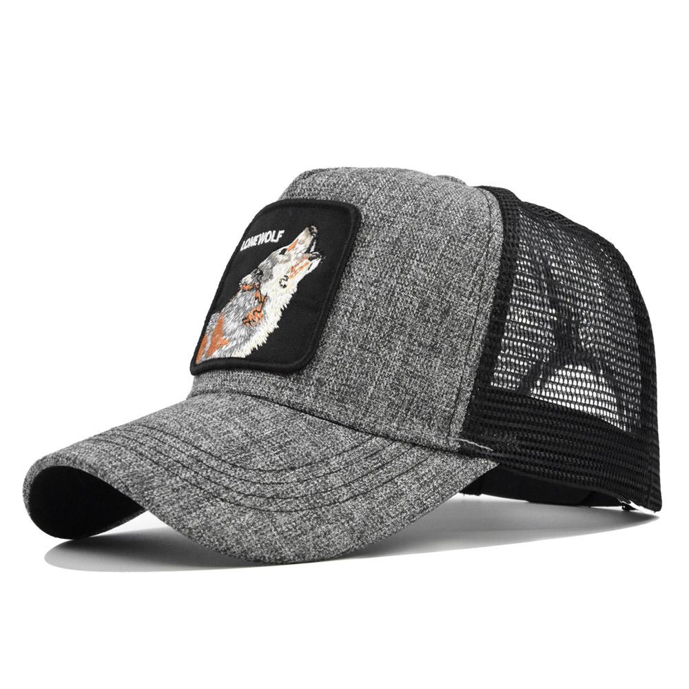 Animal Baseball Embroidered Cap Wolf Pattern Mesh Cap In A Variety Colors Of