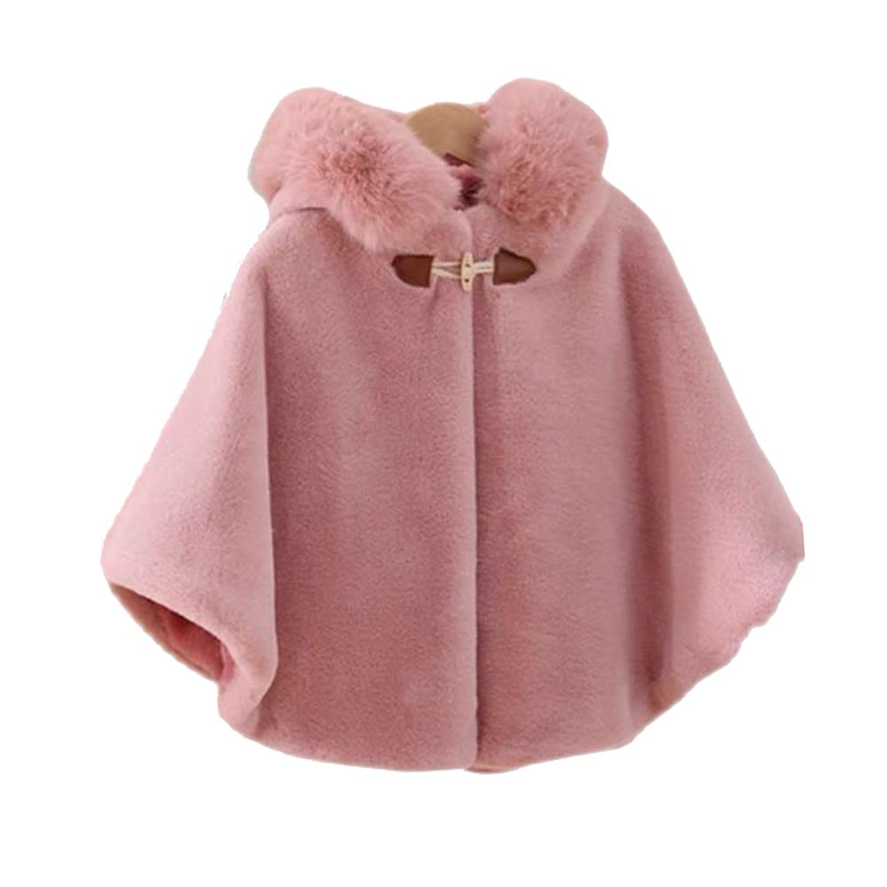 Mecoyas Baby Hooded Poncho for Red Cold Weather Baby Shower Birthday Gift Poncho, Kids' Coat, Children's Cloak/Cape Girls, Hoodie, Fall/Winter