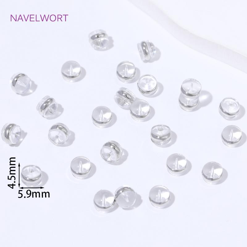 

18K Gold Plated Silicone Rubber Earring Back Stoppers,Earring Backs Stopper Supplies,Caps For Earrings,DIY Earrings Findings 20 pieces