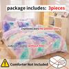 Set Copripiumino Peluche Tie Dye Y2K da 3 Pezzi ( 1 Copripiumino + 2 Federe), Set Biancheria da Letto Morbido e Caldo