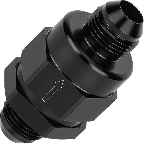 EVIL ENERGY 6AN Male Non Return One Way Inline Check Valve Fitting Aluminum Black