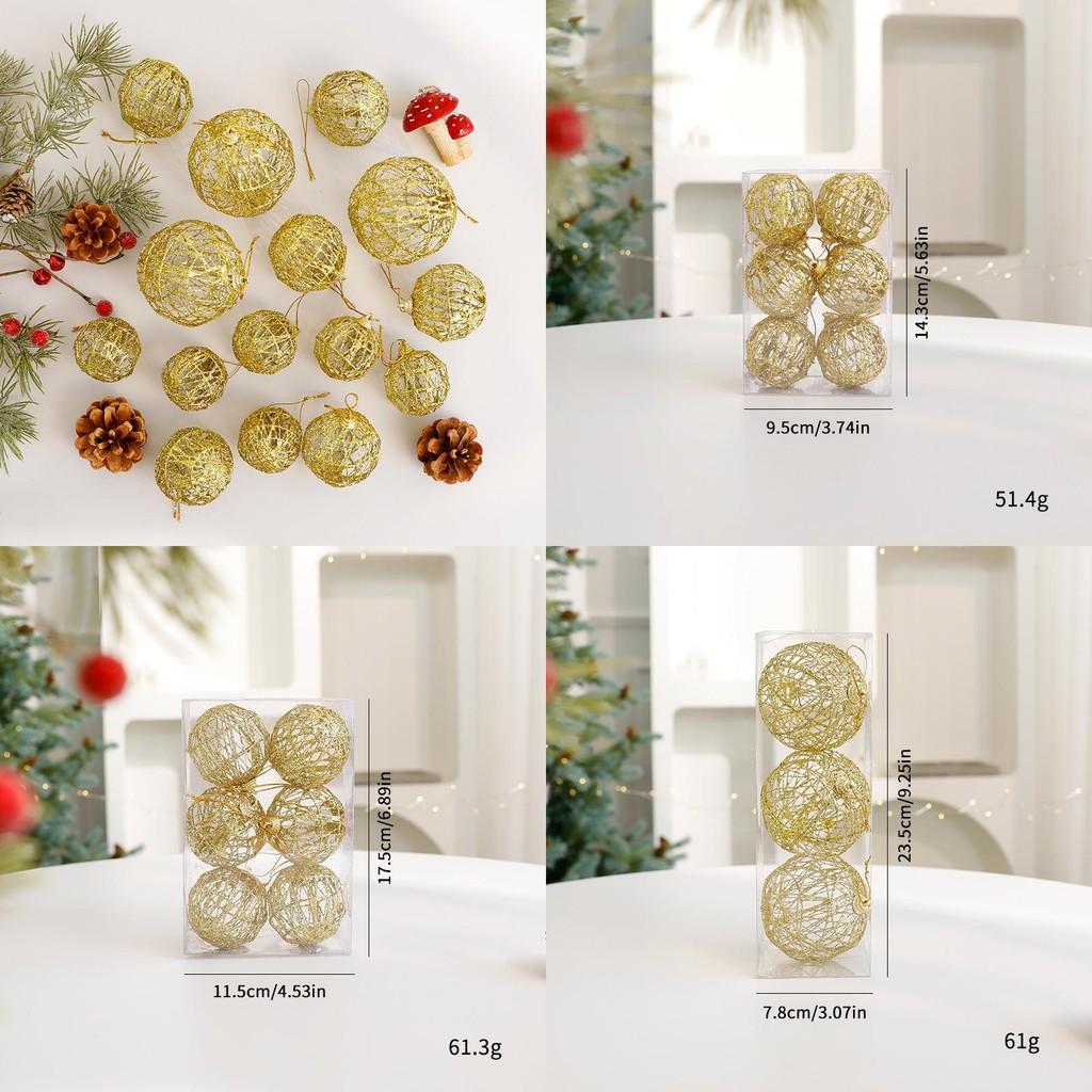 Christmas Ball Decoration Set With Metallic Hollow Ornaments For Holiday Home Decor