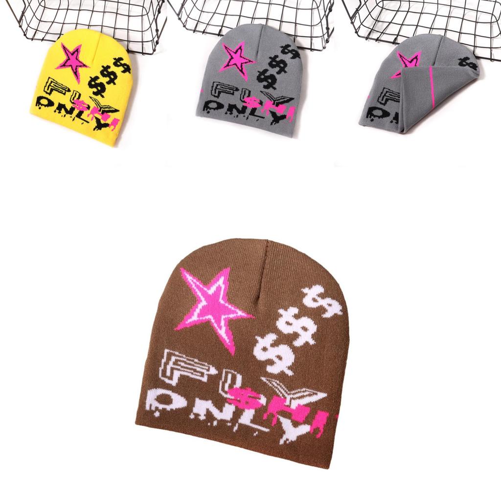 Acrylic Knit Hat With Letter Design For Hip Hop And Street Fashion Enthusiasts