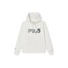 X V&A Morgan Series Floral Bird Logo Print Hooded Casual Sweatshirt Women Sweatshirt Cloud-White F11W418201F-WT