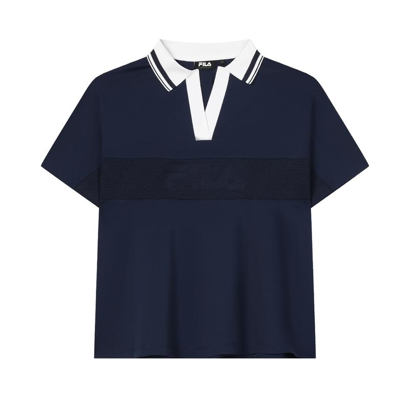 New FILA Polo Shirts Women's German Black Blue F11W434109FNV