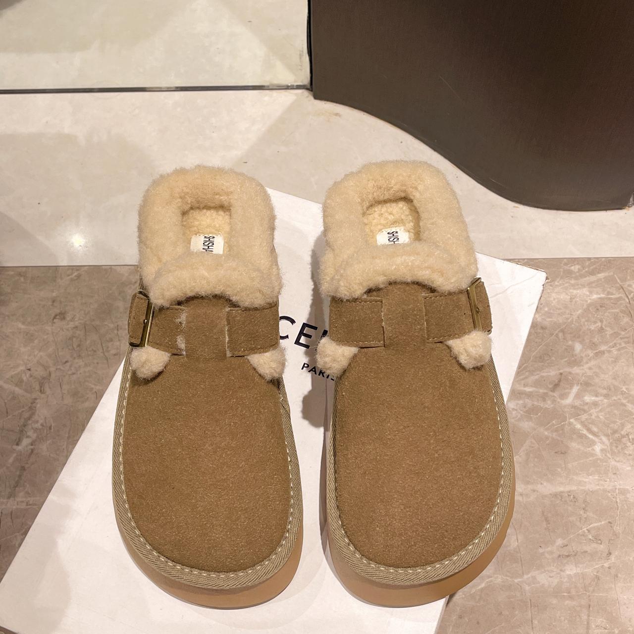 

Модные новые зимние женские зимние теплые замшевые кожаные ленивые мокасины женские женские плоские туфли на платформе Bottine Botas Mujer Shoes 40 коричневый