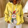 Women's Loose Comfortable Casual Fashion V-Neck Christmas Print Long Sleeve Hoodie