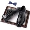Fashion Men Leather Shoes Business Dress Suit Shoes Men Brand Bullock Genuine Leather Black Slipon Wedding Mens Shoes Zapatos De Hombre