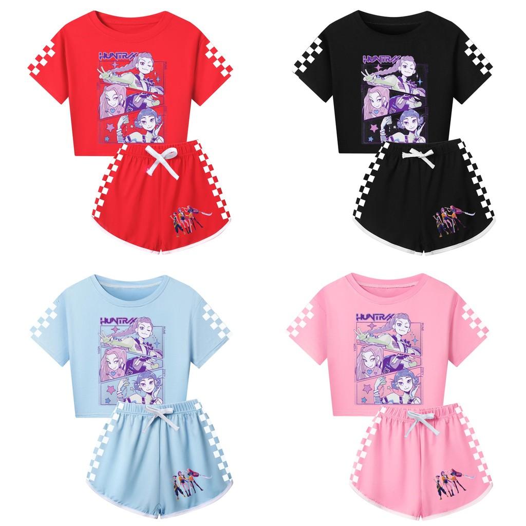 Kpop Demon Hunters Child Short Sleeve Short Pants Parent Child Pajama Set For Sleepwear Comfort