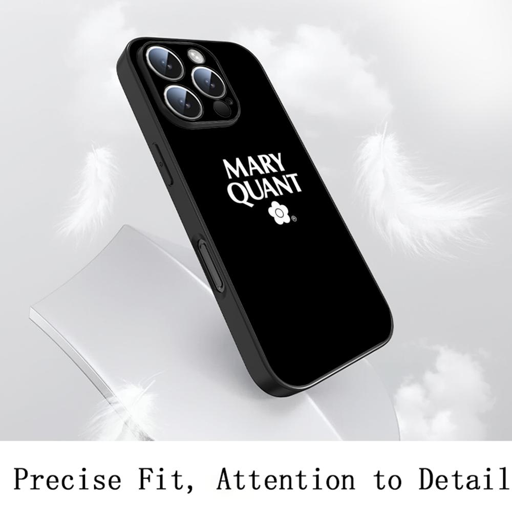 Japan art Mary quant fashion flower Phone Case For iPhone 17 16 e 15 14 13 12 Plus Mini Pro Max Soft black Shockproof Cover