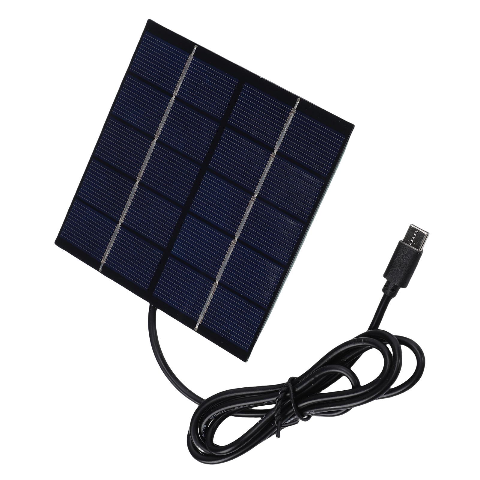 

Solar Charging Panel 1.5W 5V Type C Port Waterproofing Phone Polycrystalline Silicon Portable Solar Panel for Mobile Phone