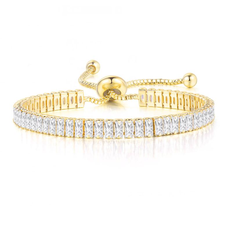 Adjustable Crystal Tennis Bracelets for Women Men Colorful Zircon Folding Buckle Chain Bangle On Hand Party Sexy  Jewelry