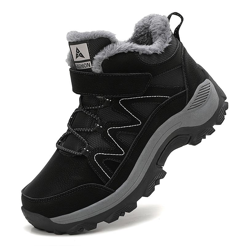 Плюшевые хлопковые туфли Женские теплые зимние ботинки Ботинки с высоким голенищем Мужские зимние нескользящие уличные ботинки для ходьбы и пеших прогулок 46