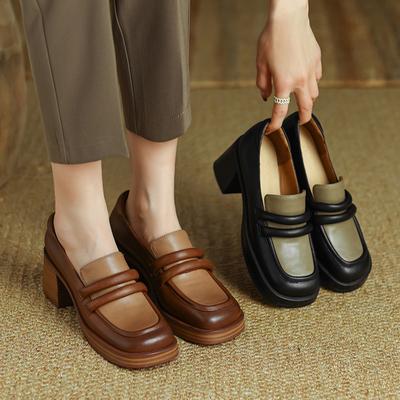 Chunky Heels Women Pumps Spring New Arrivals Designer Office Dress Shoes Woman High Heel Loafers Footwear Zaptos Mujer