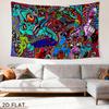 Psychedelische Pop-Art Wandteppich Wandbehang Boho Bohemian Polyester Stoff Poster Leinwanddruck Abstrakt Lebendig Modern Wohnkultur