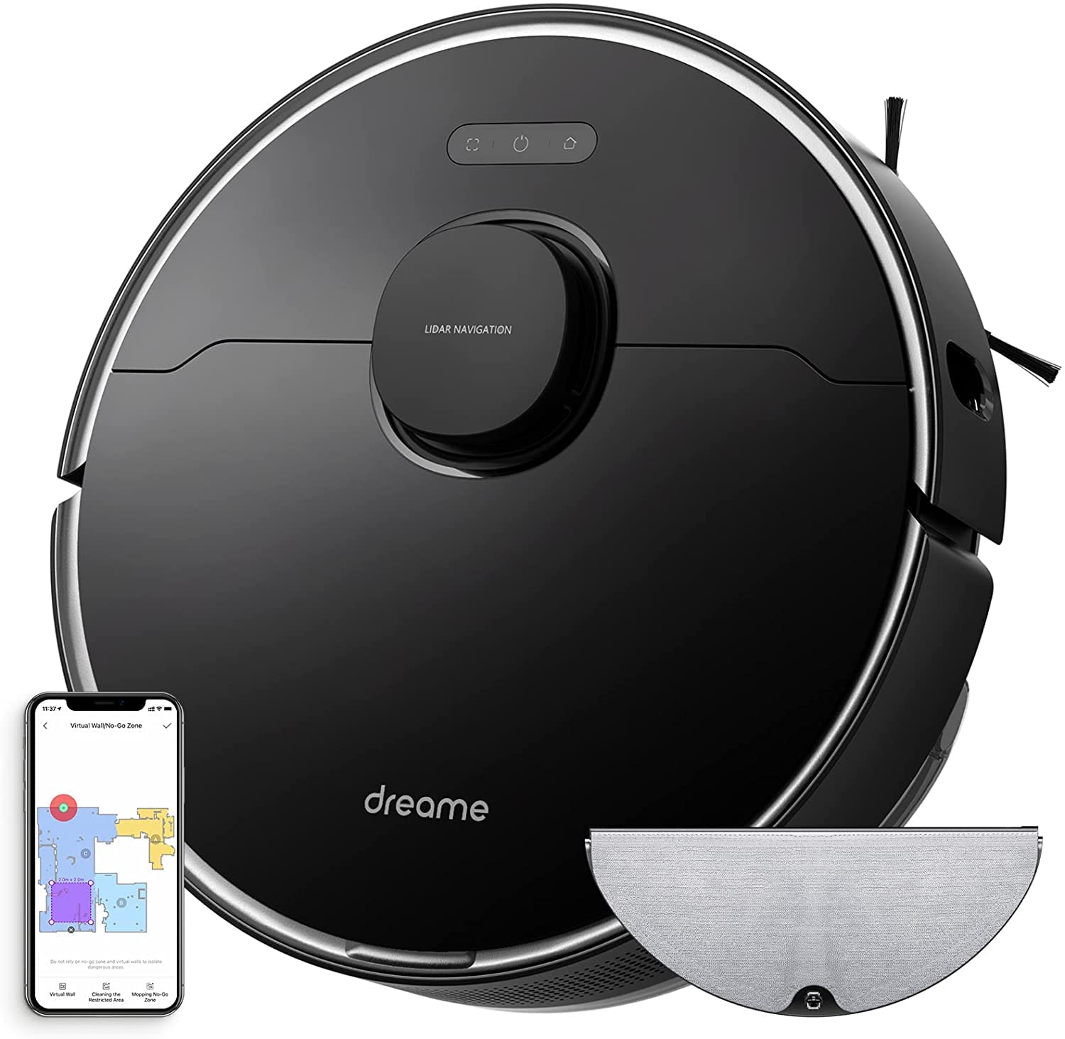 

Dreame L10Pro Robot Vacuum 3D Високоточний перешкода Високоточний лазер LDS 4000 Па Потужний як для прибирання, так і для картографування кількох підлог Додаток Alexa