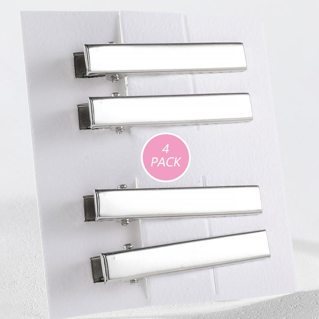 4/24Pcs Silver Y2k Hair Clips for Women Hollow Out Metal Duckbill Clip Gilrs Hairpins Side Clips Styling Girls Hair Accessories