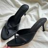 Fashion 2025 New Summer Women Clip Toe High Heel Slippers Fashion Dress Slide Ladies Outdoor Evening Party Sandalias
