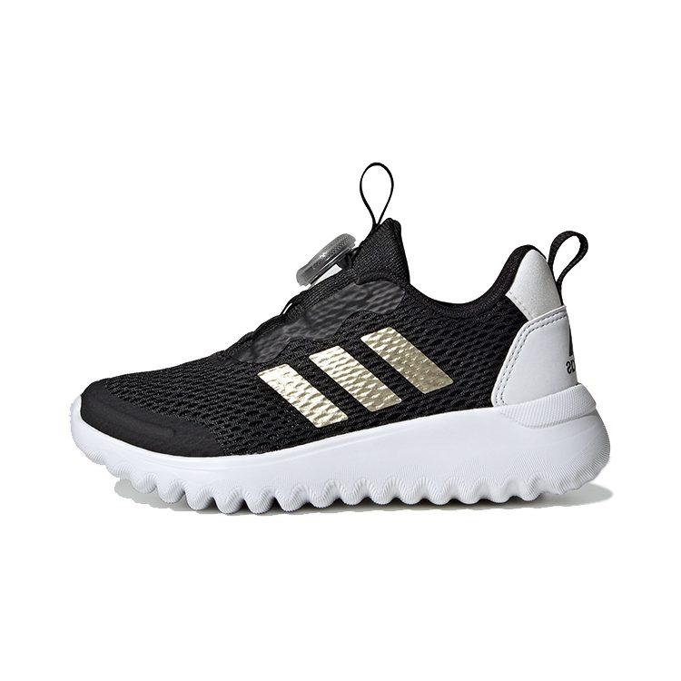 Adidas ActiveFlex BOA 3.0 Boa Fabric Comfortable Slip Resistant Low top Kids' Running Shoes Black Gold Kids' IG0588