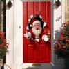 Christmas Banner 2D Wall-Breaking Santa Polyester Background Santa Claus Door Banner Cover For Kitchens Bathrooms Bedrooms