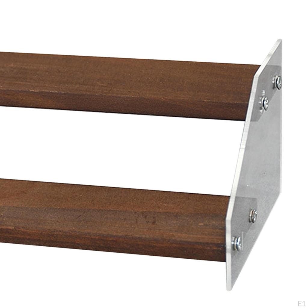 Acrylic Wood Display Stand Shelf 7.9inch Long Collection Organizer
