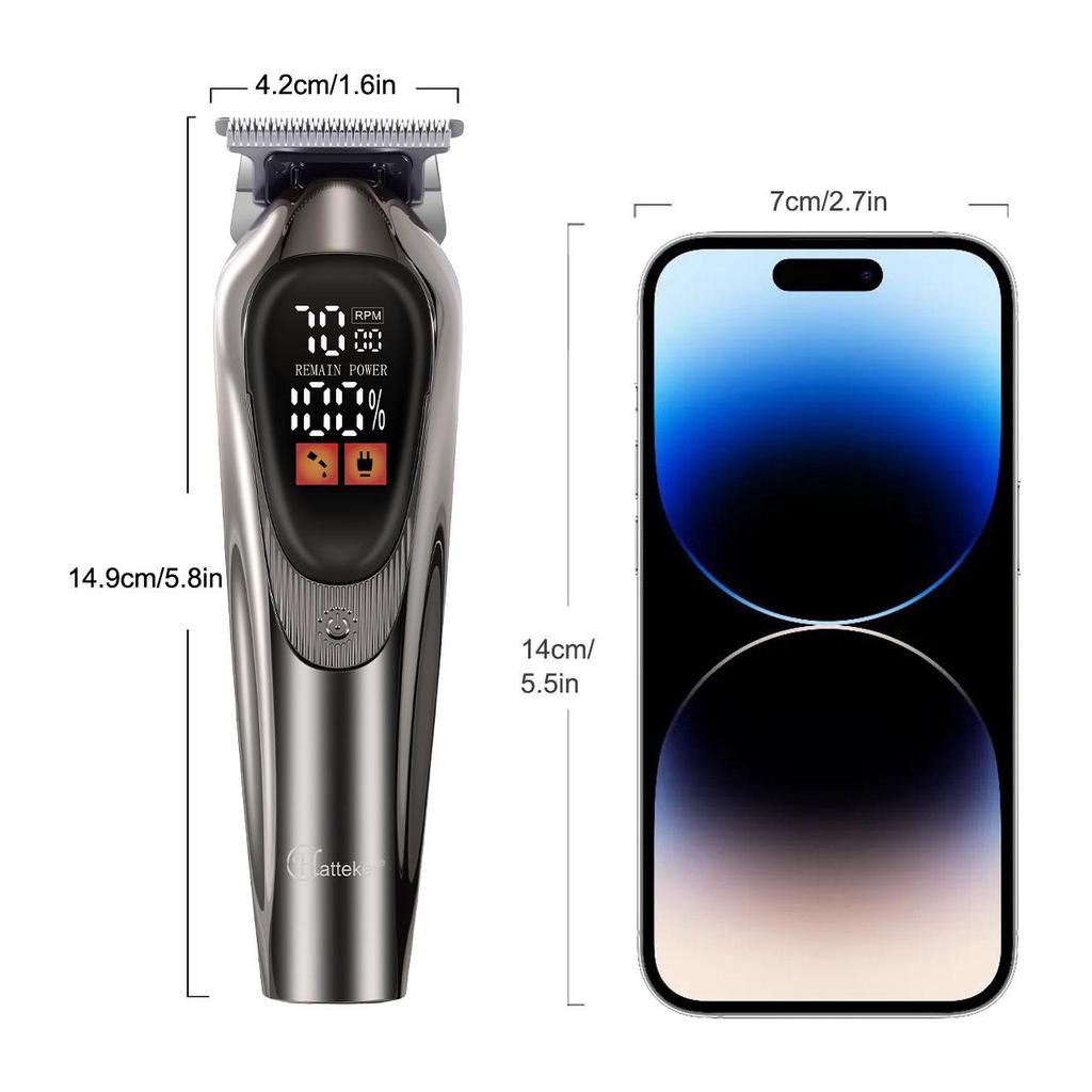 Hatteker Multifunctional Hair Clipper 6000/7000RPM Motor with Stainless Steel Blade & USB Charging