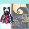 The Nightmare Before Christmas Girl Dress With Cotton Blend Fabric And Ruffled Design For Spring