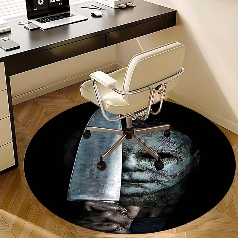 Knife,Horror Chair Mat Round Rug Office Carpet, Machine Washable, Non Slip, Suitable for Living Rooms, Bedrooms
