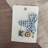 2 Stuks Meisjes Haarspeld Kat Bloem Geruit Ontwerp Omwikkeld met Stof Haarclips Borduurwerk Stof Splicing Haarspelden Lente Zomer Haaraccessoires