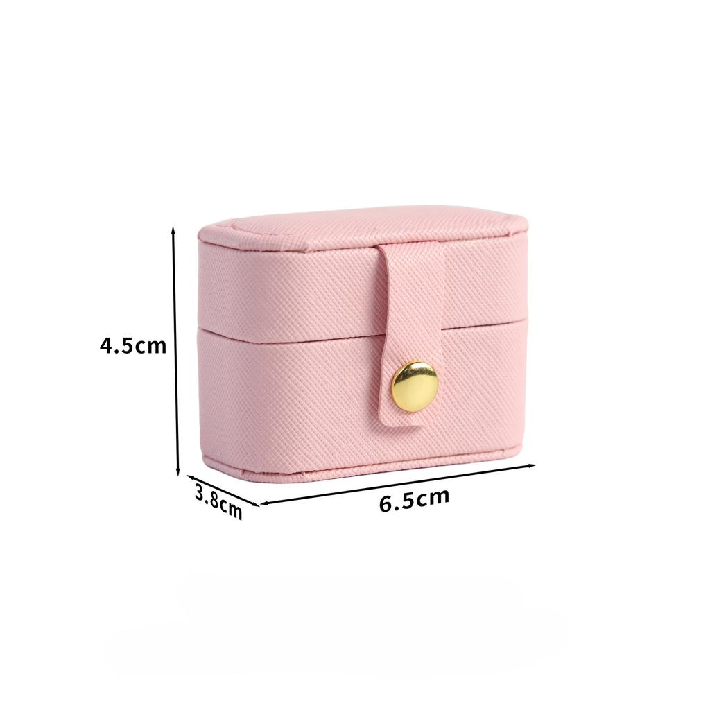 Ring Portable Small Jewelry Storage Box for Women Travel Simple Leather Ring Earrings Storage Box Organizer Display Gift Bag