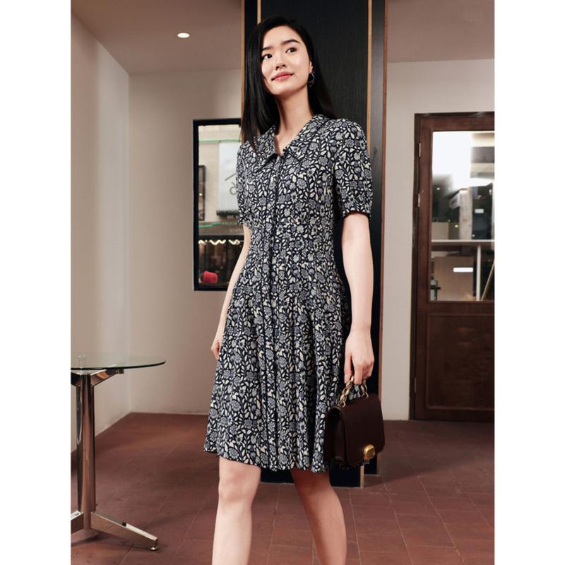 JZ Jiuzi Flower Blouse Skirt Dress Women's Summer New Style JZE50050