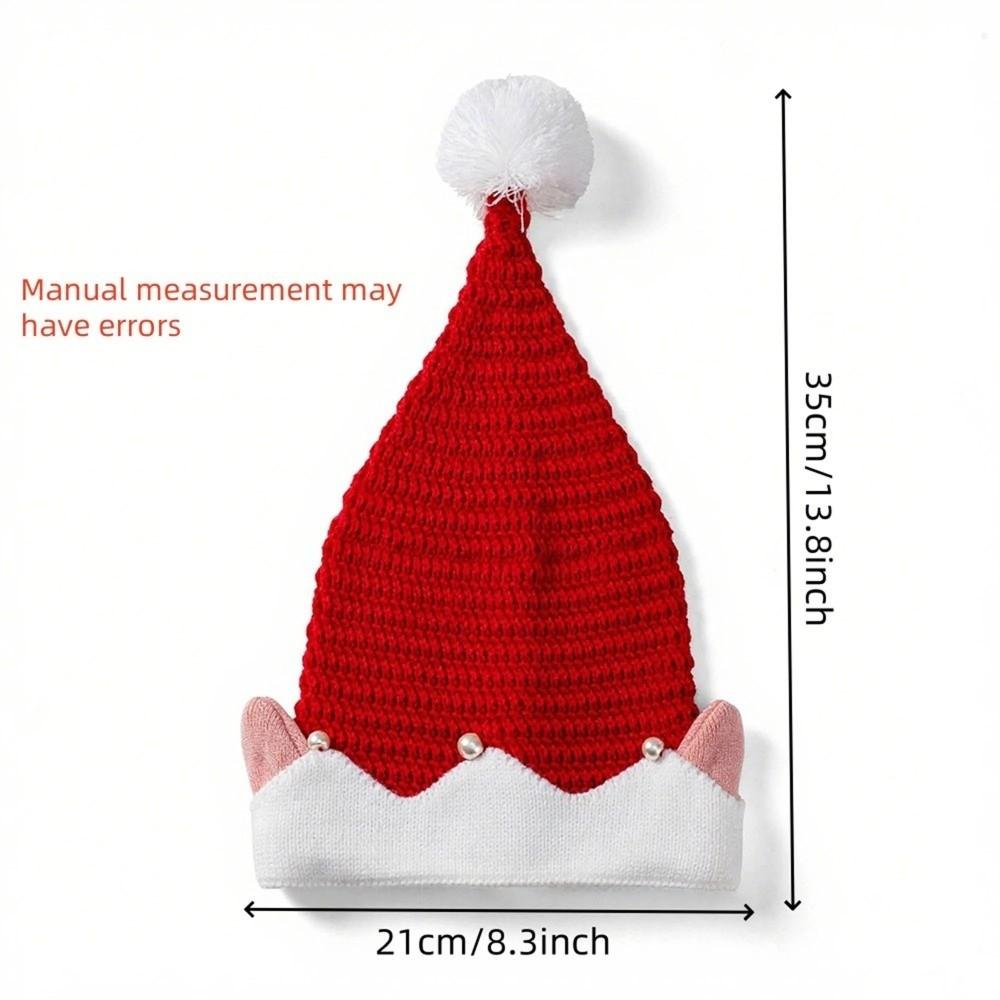 Striped Pattern Christmas Hat Knitted Knitted Hat Christmas Holiday Gift Elf Santa Cap  New Year