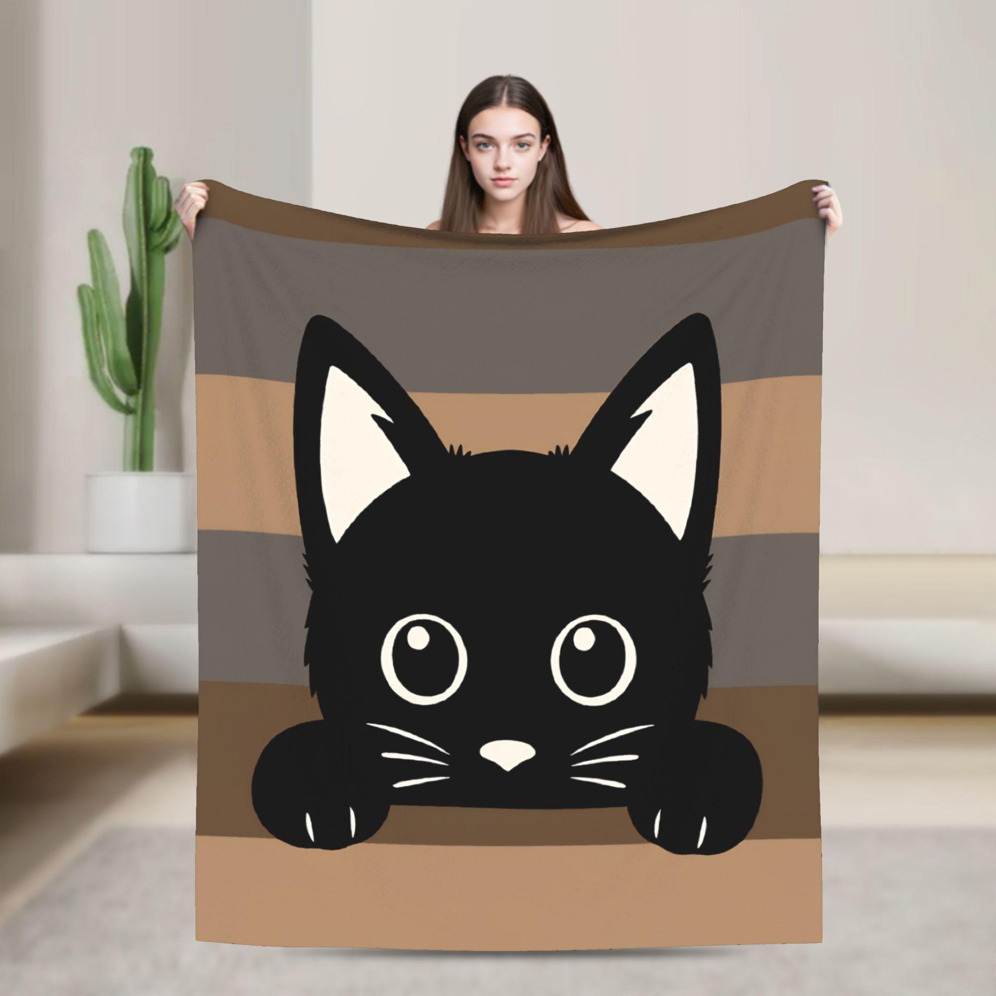 

Whimsical Reading Cat Warm Soft Blanket Boy Girl Plush Bedding Throws Novelty Home Decor Flannel Bedspread Sofa Bed Cover 75x90cm
