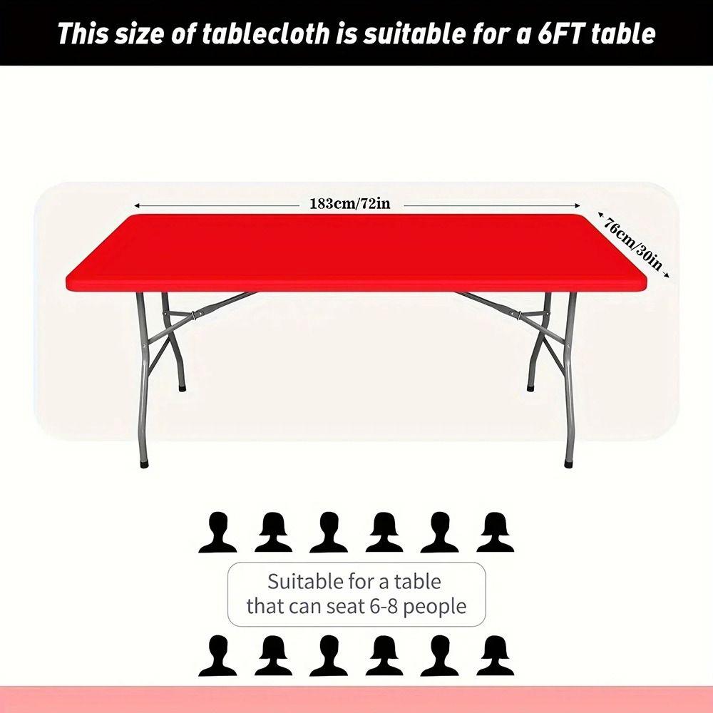 1Pcs Elastic Fitted Rectangular Tablecloth  For Home Parties Banquets Picnics Wedding Decorations