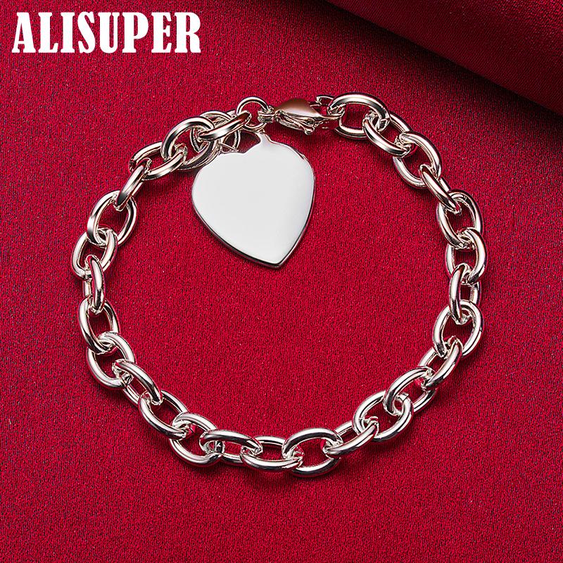 Bracelet cœur en argent sterling 925