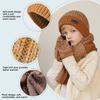 3pcs Children's Soft Knitted Hats Scarf Gloves Set Windproof Warming Kid Three Piece Set Beanie For Outdoors School Sports
