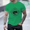 Retro Compass Print Versatile T-Shirt Fashionable Comfortable Breathable Soft Casual Sports Short Sleeve Cotton T-shirt