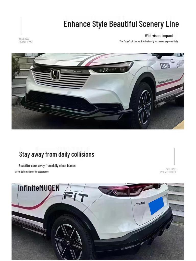 2022 Honda Vezel HRV Mugen Style Body Kit: Front Lip, Side Skirts, Rear Lip