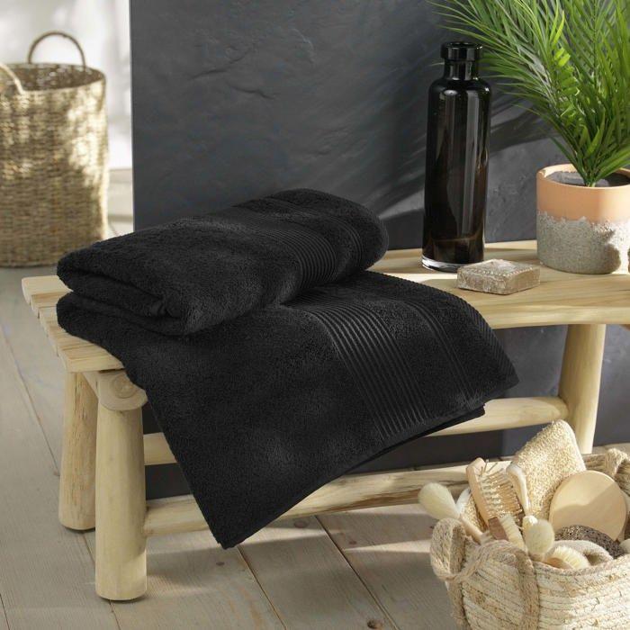Serviette Ou Drap De Bain 90 X 150 Cm Tendresse Noir