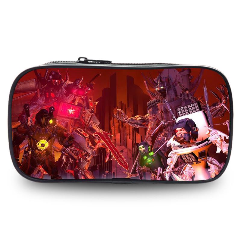 Trousse à crayons étudiante spacieuse Lotus Rouge Titan en polyester durable et multifonctionnelle