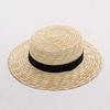 Mode Sommer Damen Breitkrempiger Naturstrohhut Chapeau Damen Sonnenhüte Boater Schwarz Panama Strandhut Sombrero Mujer Fedora Hut