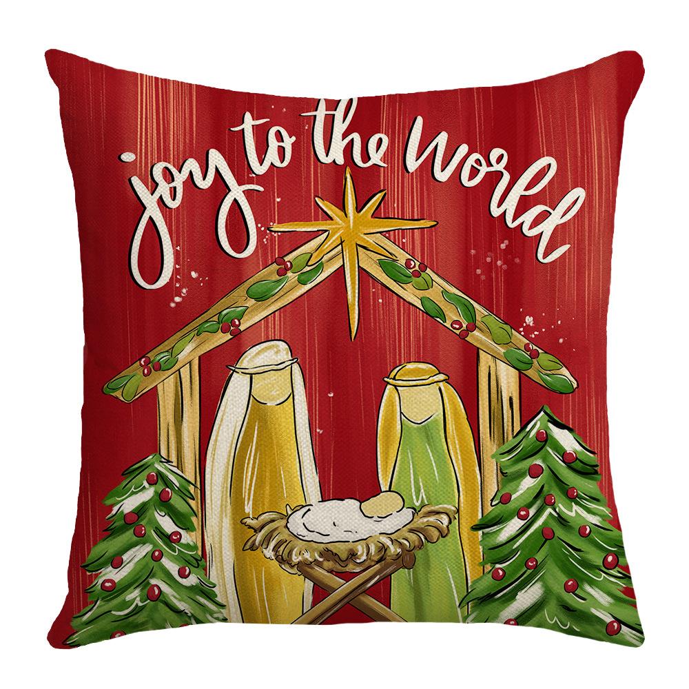 New Winter Christmas Letter Print Pillow Cover Holiday Decoration Home Sofa Cushion Cover