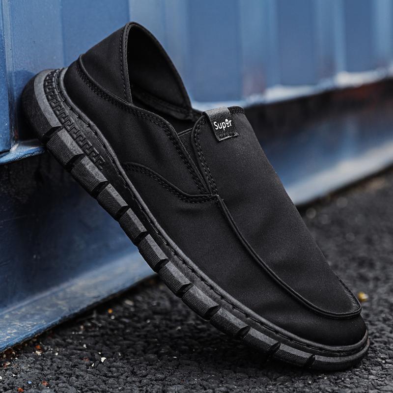 Holfredterse Lazy Shoes Classic Men'S Sneakers Loafer Shoes Casual Canvas Shoes Slip On Wide Fit Shoes Black/Green/Khaki Ys9901