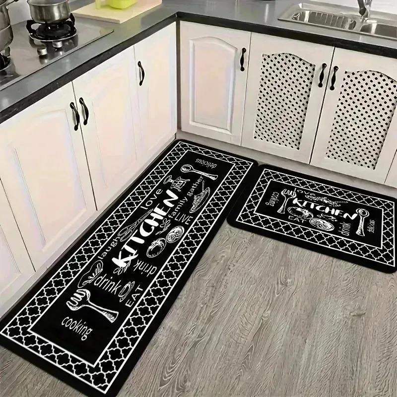 1PC Paw Prints Kitchen Rug Non-Slip Door Mats Pop Design Bathroom Rug Bath Mat Carpet for Home Sink Laundry Decor