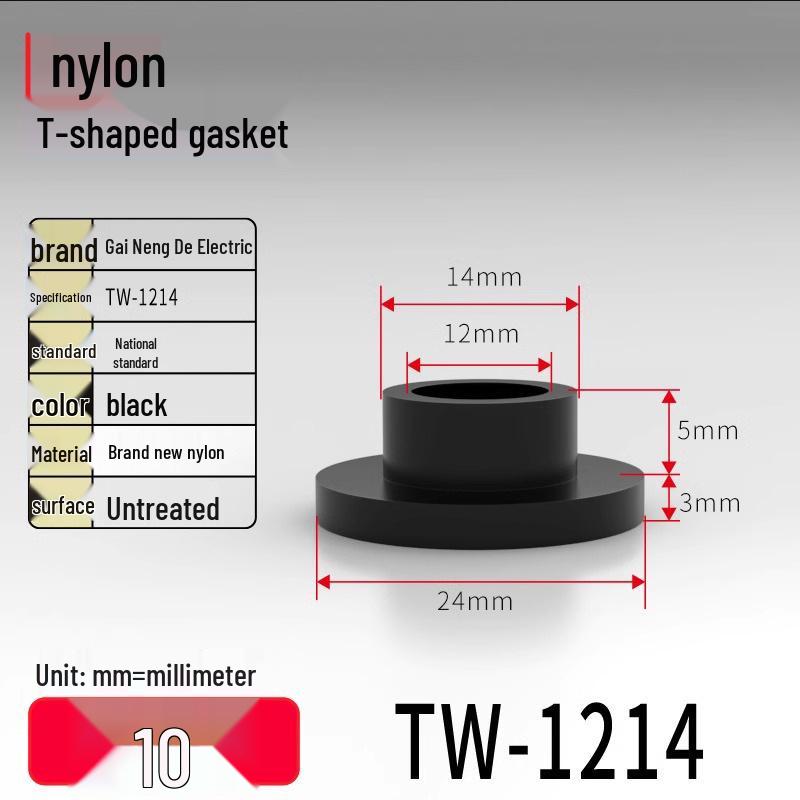 T-Shaped Nylon Gasket Ring Screw Shaft Sleeve with Concave-Convex Insulation Pad M2