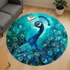 1PC Peacock Feathers Office Round Area Rug, Under Office Chairs Bedroom Living Room Home Decor, Carpet for Office -1110001