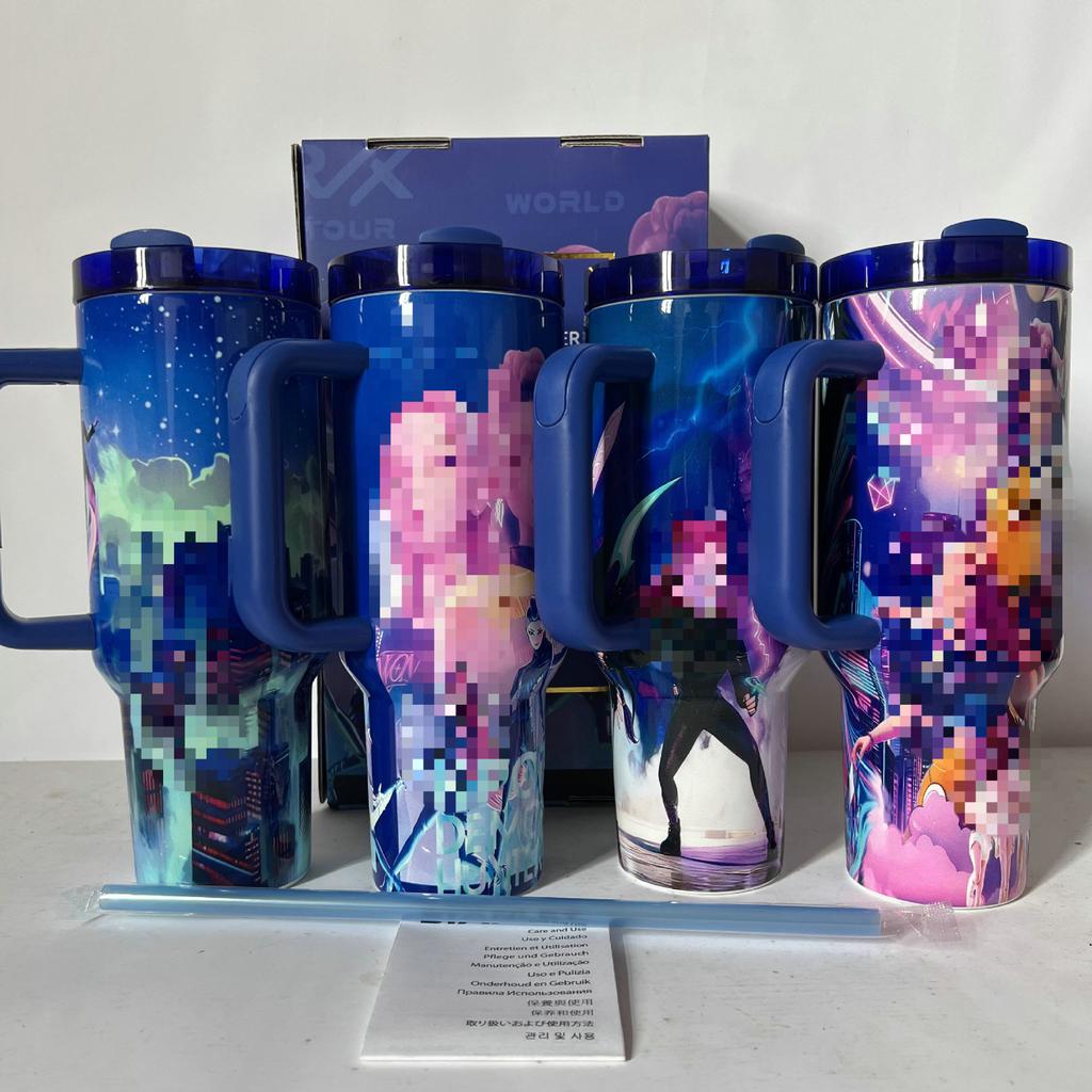 Demon Hunt Group Large Capacity Ice Cup Stainless Steel Handle Anime Thermos Cup