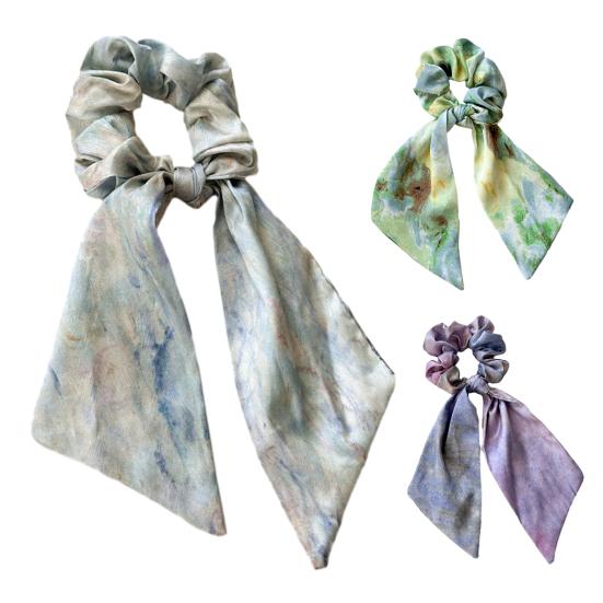 Hair Tie for Women, Silk-Like Fabric Soft Touch Hair Rope, Artistic Oil Painting Print Hair Band for Low Ponytail Versatile Hair Accessories
