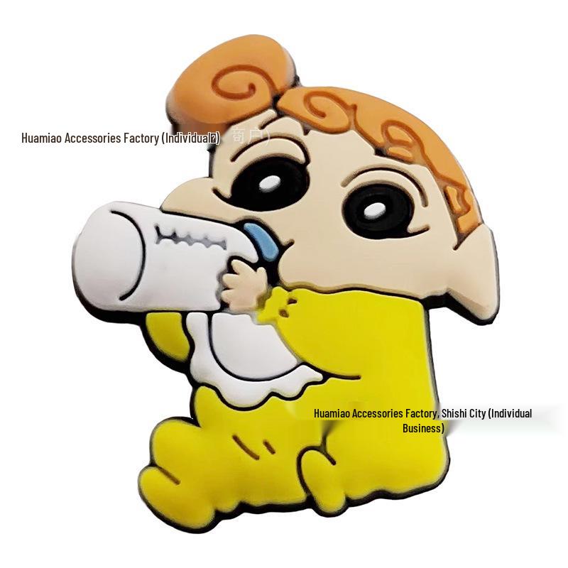 Charms para Zapatos de Dibujos Animados Crayon Shin-chan - Accesorios Desmontables de Goma PVC para Zapatos con Agujeros